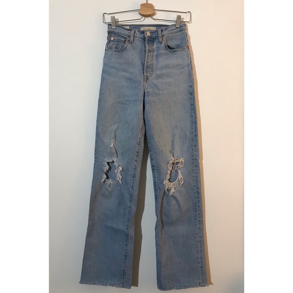 Ribcage Super High Waist Ripped Straight Leg Jeans